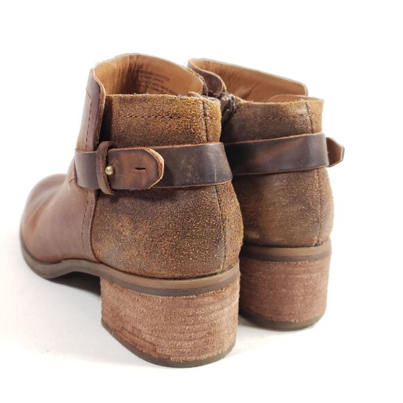 Sam Edelman Women Size 6 Brown Leather Ankle Boots With Buckle Detail Block Heel - Picture 5 of 9